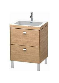 Duravit Brioso c-bonded Waschtisch mit Unterbau BR4700O1052, 60x48cm, Europ. Eiche/Chrom, 1 Hahnl.