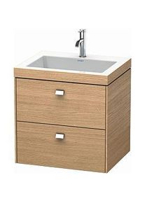 Duravit Brioso c-bonded Waschtisch mit Unterbau BR4605O1052, 60x48cm, Europ. Eiche/Chrom, 1 Hahnl.