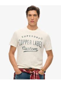 Superdry Herren Weiß Copper Label Workwear T-Shirt Logo-Druck, Größe: XXL