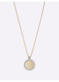 Dames Hanger in Zilver verguld 925 ,maat Geelgoud 375, WITT,
