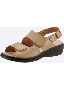 Dames sandaaltjes in beige ,maat 36, Witt, 100% Glad leer