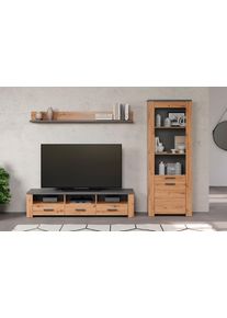 Home Affaire TV-Wand »Ambres«, (3 St.), Kleines, modernes TV-SET, Echtholzoptik, Breite ca. 268 cm, matt