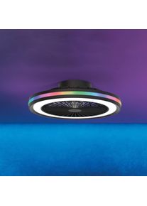 LED-Deckenventilator Gamer schwarz DC leise Ø 47 cm CCT RGB