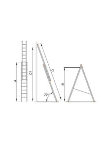 Scara Aluminiu 2 tronsoane 7 trepte max 3 m