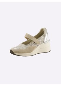 Damen Ballerina in champagner ,Größe 36, Witt, 50% Polyurethan, 50% Veloursleder