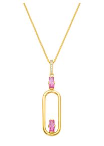 Dames Hanger met ketting in Zilver verguld 925 ,maat 0, WITT,