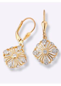 Dames Oorhangers in Zilver verguld 925 ,maat 0, WITT,