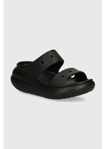 Crocs papuci Classic Crush Sandal femei, culoarea negru, cu platformă 207670