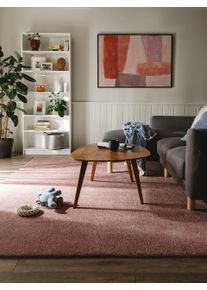 Tapis poil ras shaggy lavable Melvin Rose 120x170 cm - Tapis poil court design moderne pour salon