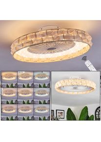 hofstein Benasal Plafonnier, Ventilateur de plafond lumineux LED Blanc, 1 lumière, Télécommandes