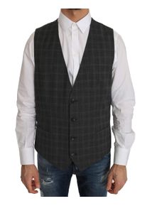 Dolce & Gabbana Dolce &amp;amp; Gabbana Elegant Checkered Wool Vest for the Urbane Man IT52
