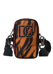 Dolce & Gabbana Dolce &amp;amp; Gabbana Multicolor Tiger Print Nylon Logo Cross Body Bag