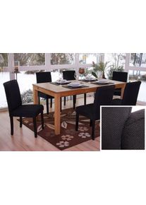 6er-Set Esszimmerstuhl Stuhl Küchenstuhl Littau ~ Textil, schwarz, dunkle Beine