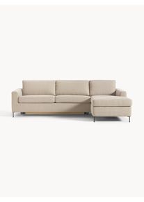 Sofa rozkładana Cucita (3-osobowa) Beżowy Tkanina S 274 x G 164 cm, prawostronna | Westwing Collection