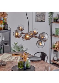 hofstein Chehalis Suspension, Boule lumineuse, Suspension Chrome, Clair, Fum&eacute;, 8 lumi&egrave;res