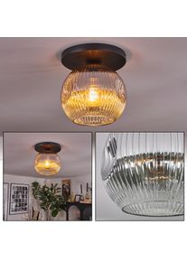 hofstein Ripoll Plafondlamp, Kogellampje Chroom, Duidelijk, Rookkleurig, 1-licht