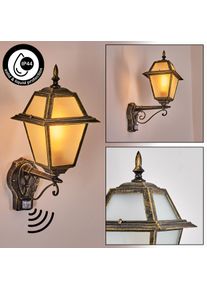 hofstein Fornelos Buitenlicht, Wandlamp voor buiten, Wandlamp Goud, Zwart, 1-licht, Bewegingsmelder