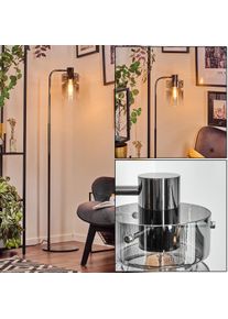 hofstein Hasvik Lampadaire Chrome, Noir, 1 lumi&egrave;re