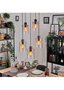 hofstein Hasvik Hanglamp, Hanglamp Chroom, Zwart, 5-lichts