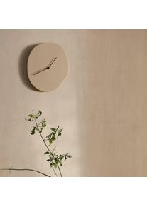 ferm LIVING Wanduhr Melt, beige, Höhe 33 cm, Holz, bemalt