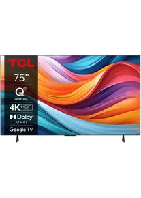Televizor QLED TCL 75T7B, 189 cm, Smart Google TV, 4K Ultra HD, Clasa F