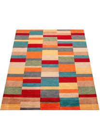 Paco Home Wollteppich »Gabbeh 305«, rechteckig, 14 mm Höhe, Kurzflor, handgewebt, reine Wolle, Gabbeh-Stil, Patchwork Design