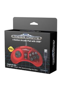 retro-bit SEGA Mega Drive USB - Crimson Red - Wired Controller - MAC