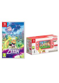 Nintendo Switch Lite: Isabelle Alhoa Edition with Animal Crossing: New Horizons installed, The Legend of Zelda: Echoes of Wisdom & Nintendo Switch Online (12 Month Membership) Bundle, Pink