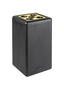 Afvalbak voor kringloopmateriaal BrickBin Becher, h x b x d = 700 x 350 x 350 mm, zwart/geel