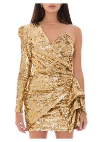 Elisabetta Franchi Glistening Gold Sequin Evening Dress IT40