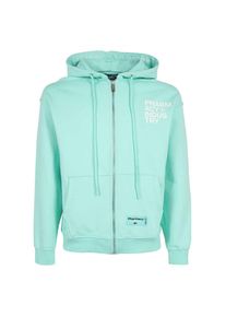 Pharmacy Industry Chic Urban Hooded Green Sweater with Zip Closure S
