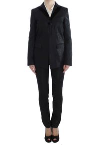 Exte Elegant Three-Piece Black Pants Suit IT42