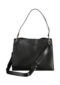 Guess Jeans Chic Black Shoulder Bag with Contrasting Details