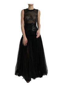 Dolce & Gabbana Dolce &amp;amp; Gabbana Elegant Black Sequined Evening Dress IT36