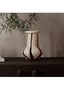 ferm LIVING Vase Riban, beige, 24 cm, Glas, mundgeblasen