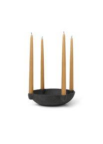 ferm LIVING Kerzenständer Bowl Large, grau, Ø 27 cm, Keramik