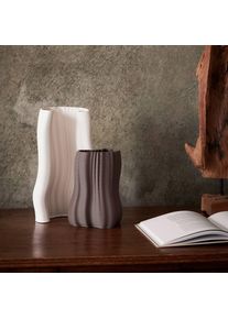 ferm LIVING Vase Moire, anthrazit, Höhe 20 cm, Ton