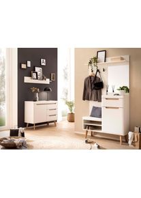 Home Affaire Garderoben-Set »Torge, Garderobe mit Stauraum, Garderobenschrank im Scandic Design«, (Set, 3 St.), enthält Sideboard, Garderobe mit Spiegel und Wandboard, in zwei Farben