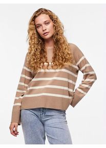 Pieces Trui "Sia" beige/wit - 52% | Maat: XS |