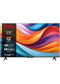 Televizor QLED TCL 55T7B, 139 cm, Smart Google TV, 4K Ultra HD, Clasa F