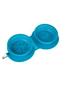 TIAKI Sea Shell dobbelt silikone-rejseskål 2x 600ml hund