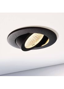 Deko-Light LED-Deckeneinbauleuchte Dione, IP44, 3.000 K, schwarz, dim