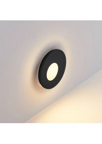 MOLTO LUCE LED-Einbaulampe Wall 68R Glass IP44 RD, schwarz