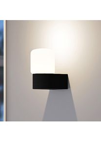 MOLTO LUCE Außenwandlampe Lanu Flat, schwarz, Alu/Glas