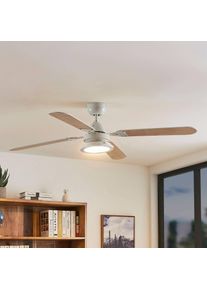 LINDBY LED-Deckenventilator Tedric, weiß, leise, Ø 133 cm