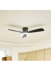 LUCANDE Smart-LED-Deckenventilator Moneno, schwarz, DC, Tuya