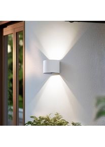 LINDBY Smart LED-Außenwandlampe Dara weiß rund CCT RGB Tuya