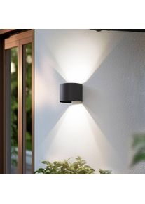 LINDBY Smart LED-Außenwandlampe Dara grau rund CCT RGB Tuya