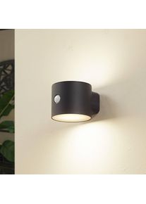 LINDBY LED-Solar-Wandleuchte Amren, schwarz, ABS, Sensor