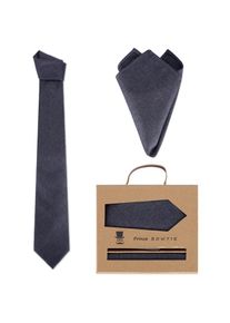 Prince BOWTIE Krawatte und Einstecktuch im Set, Anthrazit, One Size